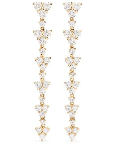 Anita Ko 18k Yellow Gold Eternity Diamond Short Drop Earrings - White