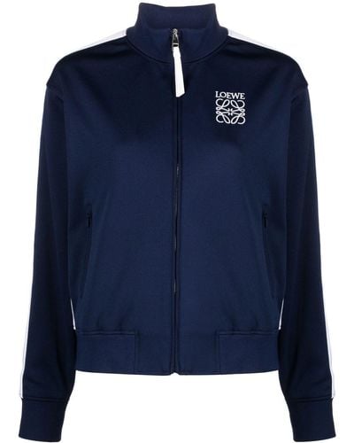 Loewe Embroidered-logo Technical-jersey Jacket - Blue