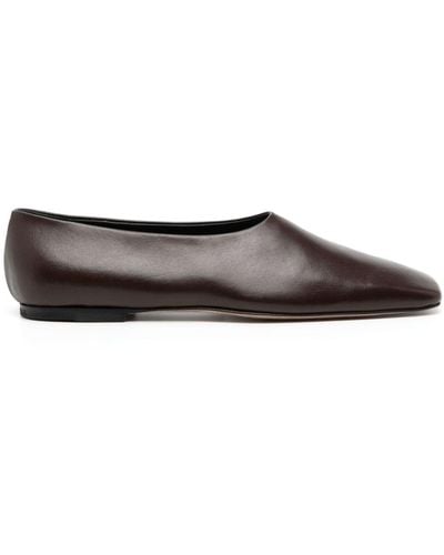Neous Atlas Square-toe Leather Court Shoes - Brown
