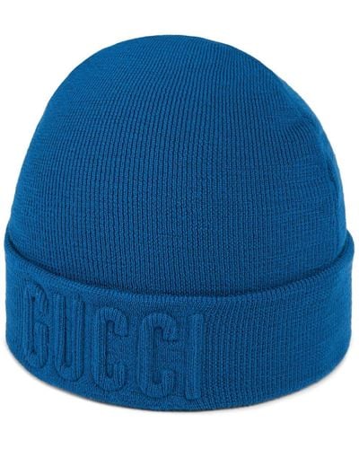 Gucci Gorro con logo en relieve - Azul