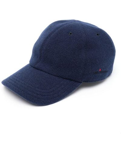 Kiton Knitted Cashmere Cap - Blue