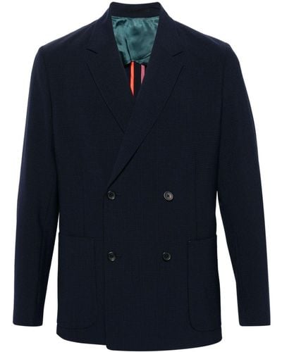 PS by Paul Smith Notched-lapels Double-breasted Blazer - Blue