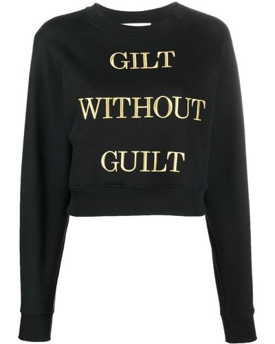 Moschino Embroidered Slogan Sweater - Black