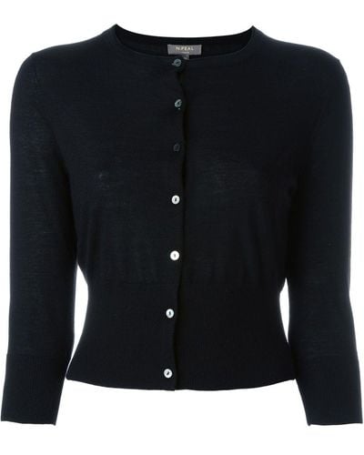 N.Peal Cashmere Superfine Cropped Cardigan - Black