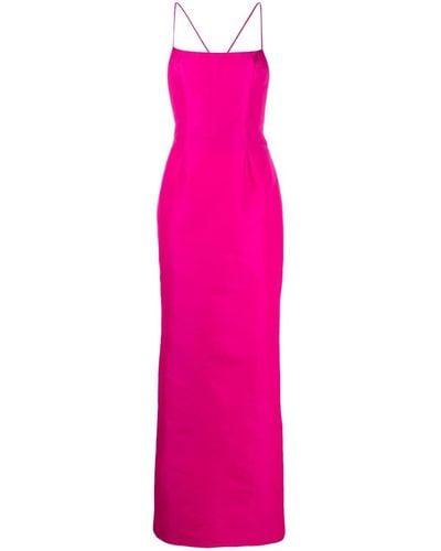 LAQUAN SMITH Criss-cross Straps Backless Gown - Pink