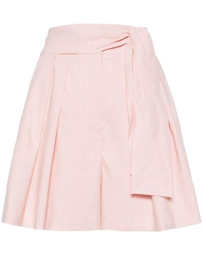 Claudie Pierlot Pleat High-waisted Shorts - Pink