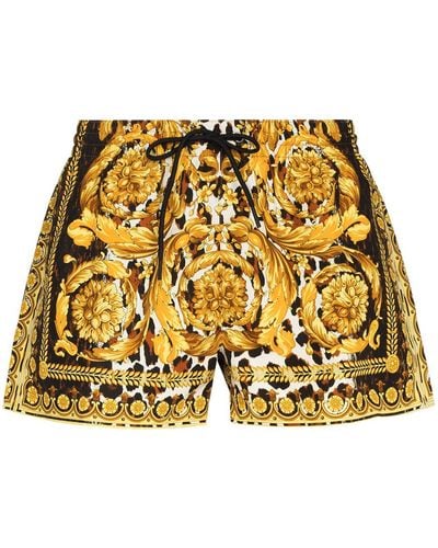 Versace Baroque Print Swim Shorts - Yellow