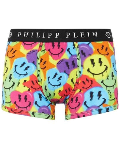 Philipp Plein Boxershorts Met Smileyprint - Wit