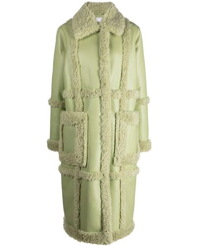 Stand Studio Cappotto in finta pelle con dettaglio a contrasto - Verde