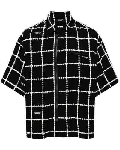 Undercover Graphic-print Zip-up Shirt - Zwart