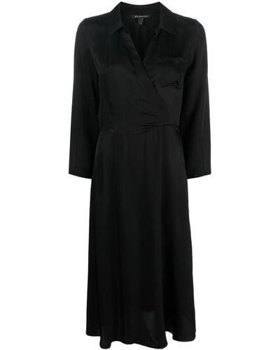 Armani Exchange Midi-jurk Met Lange Mouwen - Zwart