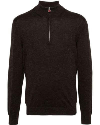Kiton High-neck Mélange-effect Sweater - Black