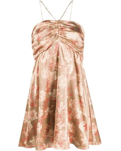 IRO Neckholder-Kleid mit Blumen-Print - Natur