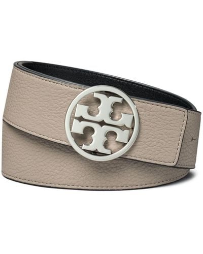 Tory Burch Miller Reversible Leather Belt - Gray
