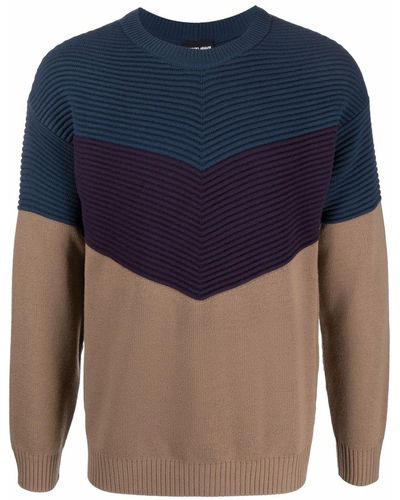 Giorgio Armani Colour-block Wool Sweater - Blue