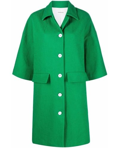 P.A.R.O.S.H. Half-sleeve Single-breasted Coat - Green