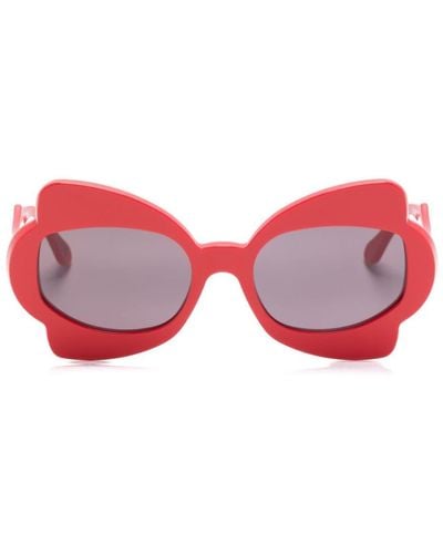 Marni Monumental Gate Sonnenbrille im Oversized-Look - Rot