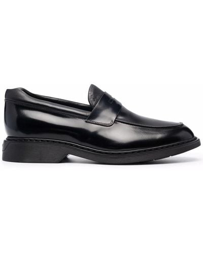 Hogan Mocasines H576 con tacón bajo - Negro