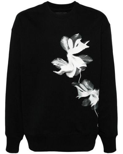 Y-3 Gfx Floral-print Sweatshirt - Black