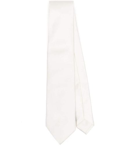 Dolce & Gabbana Cravate DG en soie à logo - Blanc