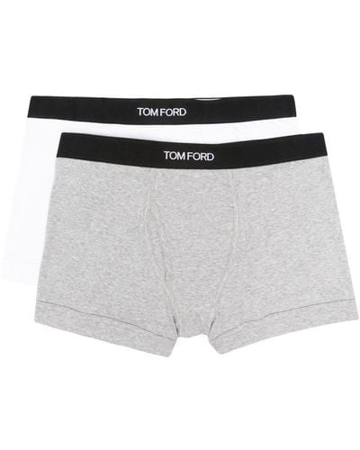 Tom Ford Set aus zwei Shorts mit Logo-Bund - Grau