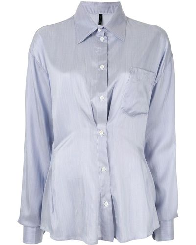 Unravel Project Ruched Detail Shirt - Blue
