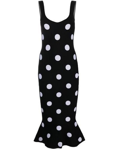Marni Polka Dot-print Midi Dress - Black