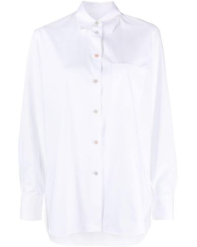 PS by Paul Smith Pointed-collar Organic Cotton Blend Shirt - White