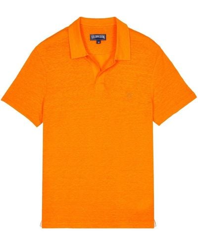Vilebrequin Pyramid リネンポロシャツ - オレンジ