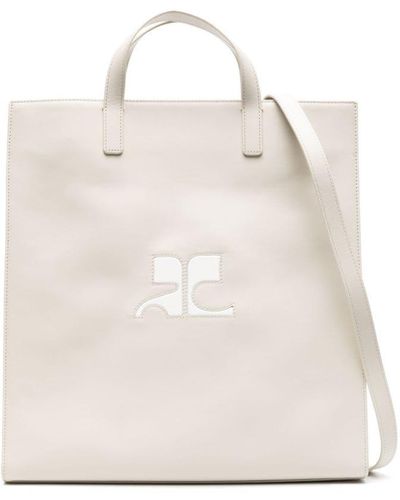 Courreges Heritage leather tote bag - Blanc