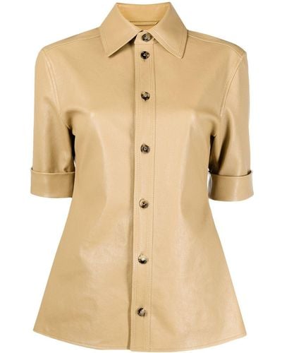 Bottega Veneta Short-sleeve Leather Shirt - Multicolor