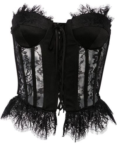 Moschino Floral-lace Corset Blouse - Black