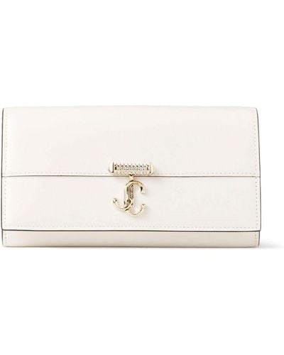 Jimmy Choo Leather Varenne Chain Wallet - White