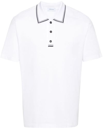 Ferragamo Embroidered-logo Polo Shirt - White