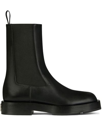 Givenchy Black Calf Leather Chunky Sole Chelsea Boots