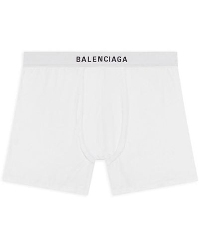 Balenciaga Boxers à taille à logo - Blanc