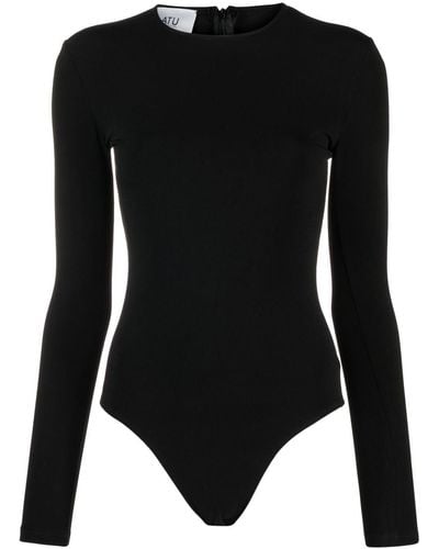 Atu Body Couture Crew-neck Long-sleeved Bodysuit - Black