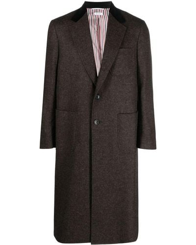 Thom Browne Manteau long à simple boutonnage - Noir