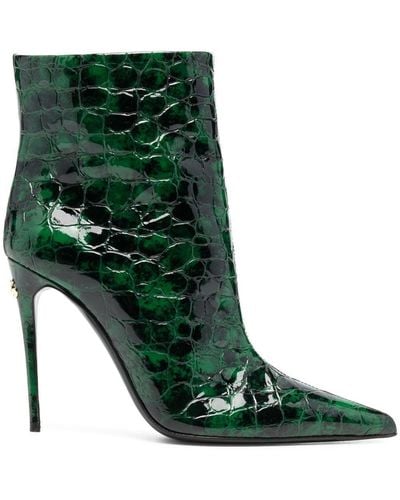 Dolce & Gabbana クロコパターン ブーツ - グリーン