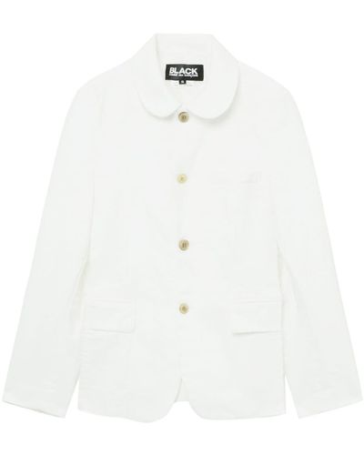 COMME DES GARÇON BLACK Rounded-collar Single-breasted Jacket - White