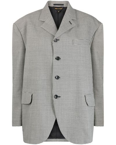 Comme des Garçons Oversized Check-print Wool Blazer - Gray