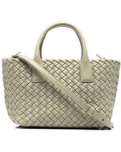 Bottega Veneta Cabat Mini Leather Bag - Metallic