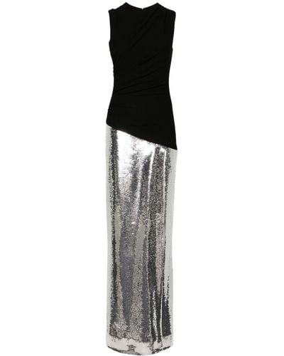 Monot Sequinned Asymmetric Gown - White