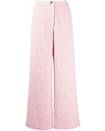 Miu Miu Tweed Palazzo Pants - Pink