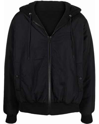 MSGM Reversible Drawstring Hooded Jacket - Black