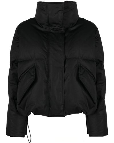 MM6 by Maison Martin Margiela High-neck Cropped Puffer Jacket - Black