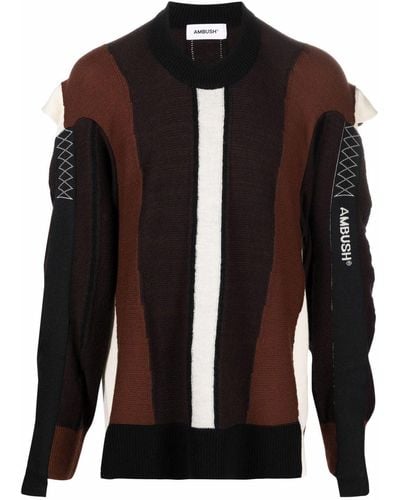 Ambush Fold-detail Knitted Sweater - Multicolor