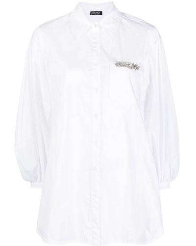 Liu Jo Crystal-embellished Oversize Shirt - White