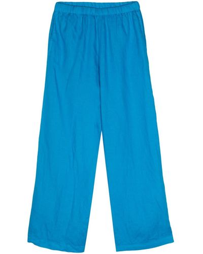 Aspesi Cropped Linen Trousers - Blue