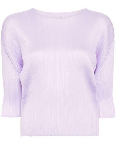 Pleats Please Issey Miyake Monthly Colors: April Pleated T-shirt - Purple